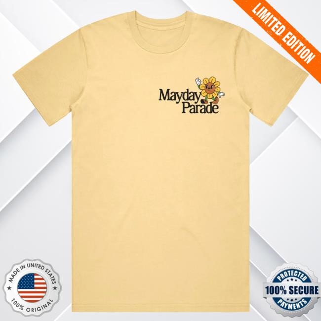 Official Mayday Parade Merch Sun Flower Squash Yellow Sweater