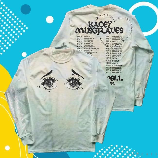 Official Kacey Musgraves Merch Anime Eyes Long Sleeve Tie-Dye Hoodie Kacey Musgraves Merch Anime Eyes Long Sleeve Tie-Dye Tee