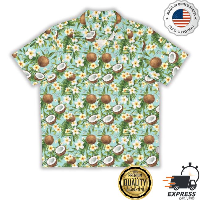 Tropical Flower Coconut Design Men's Hawaiian New Shirt