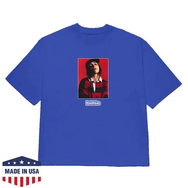 Original Billie Eilish Merch Store Blue Billie Photo Tee