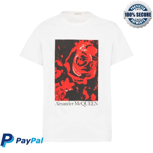 Official Alexander Mcqueen Wax Flower Shirt In White/Red