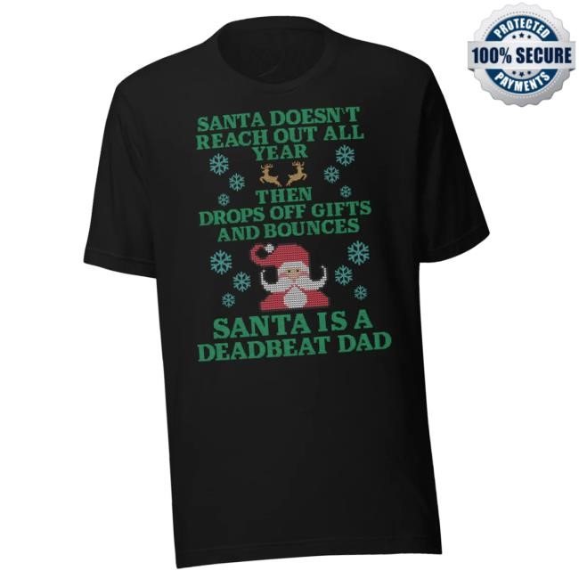 Trending Double Cross Clothing Co Merch Store Santa Is A Deadbeat Dad Funny Shirt
