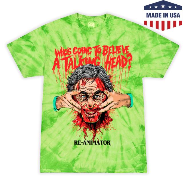 Trending Re-Animator: Talking Head Hoodie Sweatshirt (Re-Agent Green Tie Dye)