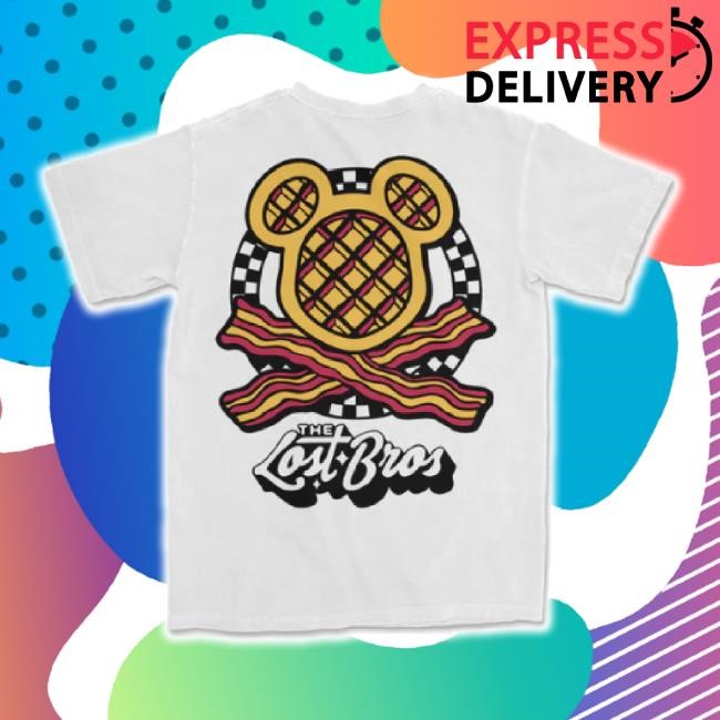 Official Waffle Bacon Crossbones T-Shirt - White Lost Bros Trading Co Shop Merch Store