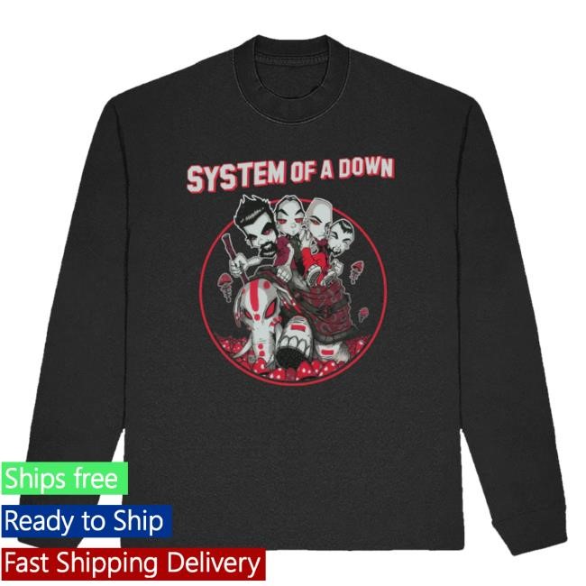 System Of A Down Merch Mushroom People Long Sleeve Hoodie