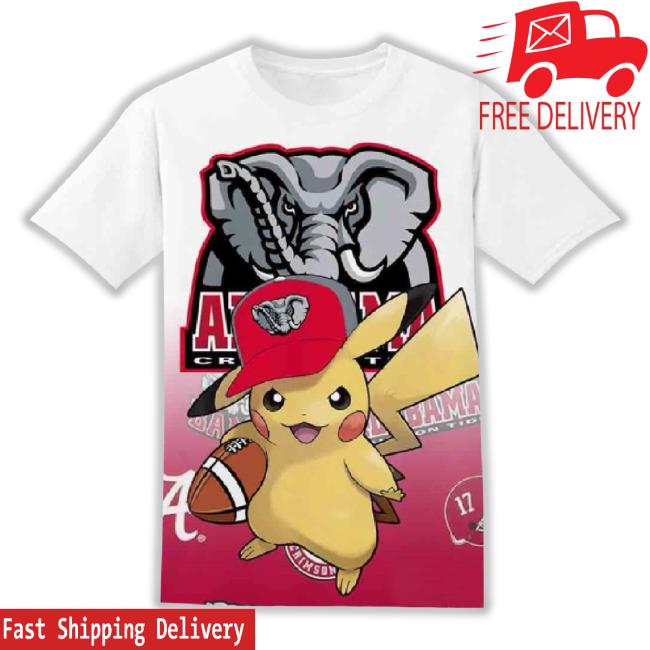 Alabama Crimson Tide Football Pokemon Pikachu 3D T-Shirt ,All Over 3D Printed Sweatshirt