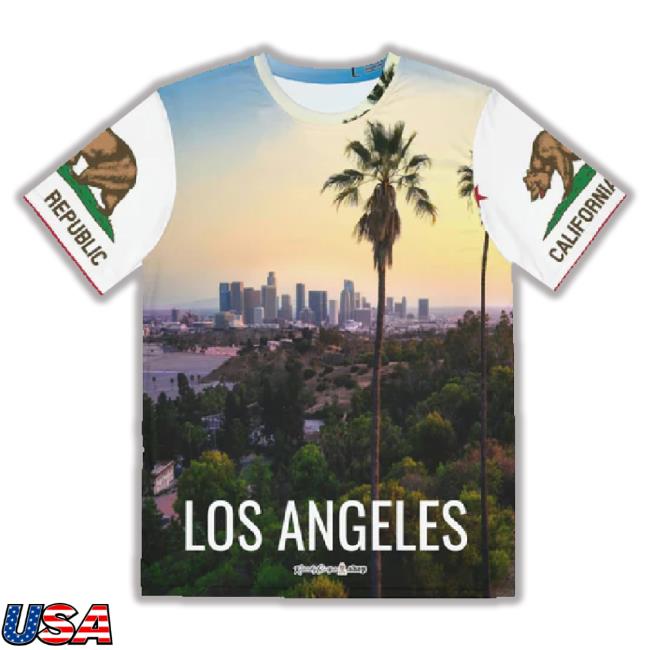 Los Angeles California Men's Polyester Tee Shirt (Aop)