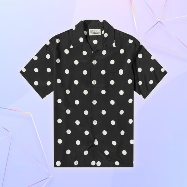 Official Wacko Maria Men's Short Sleeve Type 4 Hawaiian Shirt In Black Long Sleeve Shirt