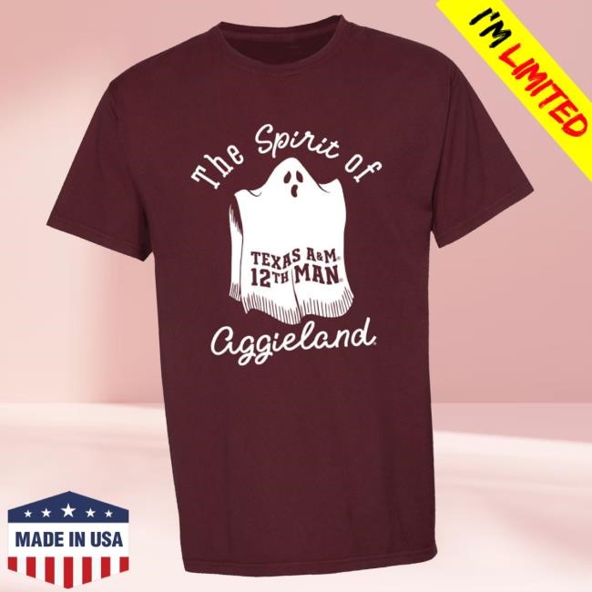 Official The Warehouse Acc Merch Ghost Spirit Of Aggieland Short Sleeve - Maroon Sweatshirt