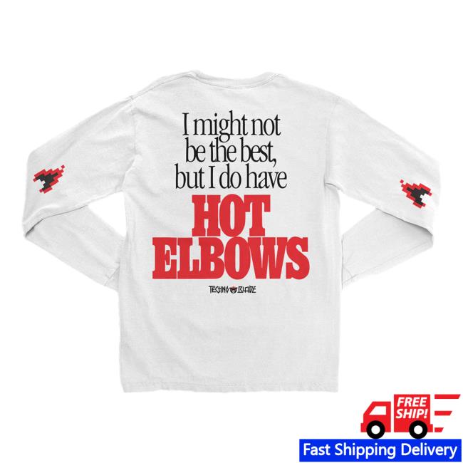 Official Technoblade Merch Store Shop I Might Not Be The Best, But I Do Have Hot Elbows Long Sleeve Shirt 2023 White
