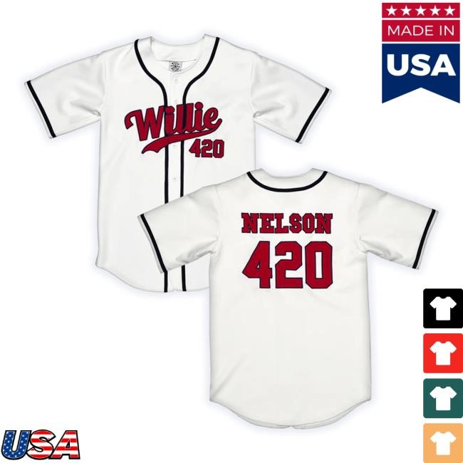 Willienelson Store Willie Nelson 420 Baseball Jersey Tee Shirt Willienelson Shop Merch
