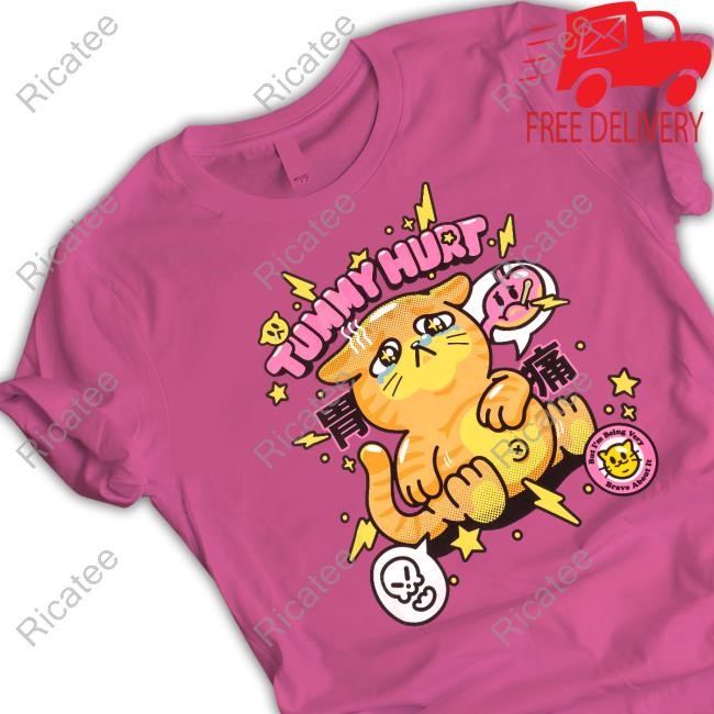 Shirtz Cool Tummy Hurt Cat New Shirt