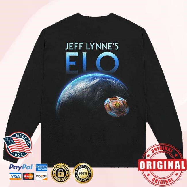 Official Jeff Lynne's Elo Merch Black Long Sleeve T-Shirt Official Jeff Lynne's Elo Merch Black Long Sleeve Tee