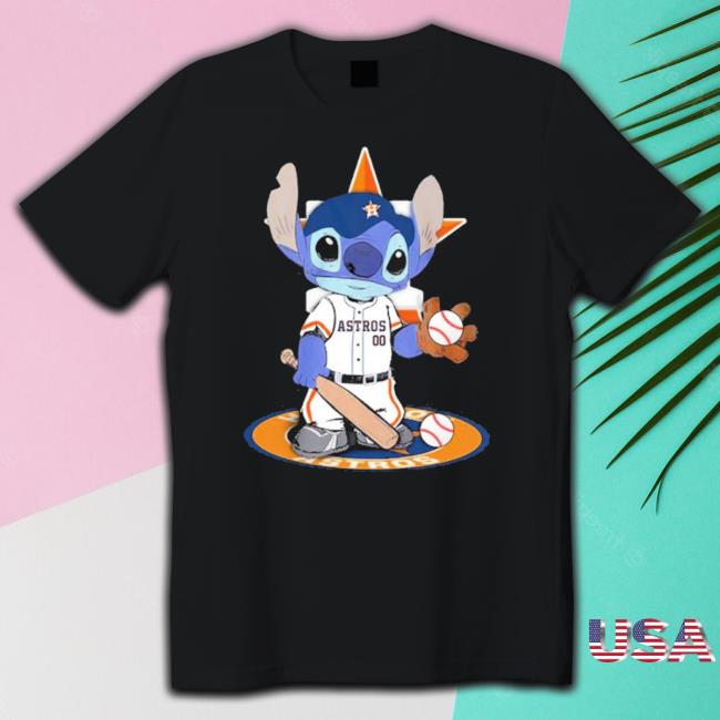 Official Stitch Baseball Houston Astros Logo Shirt