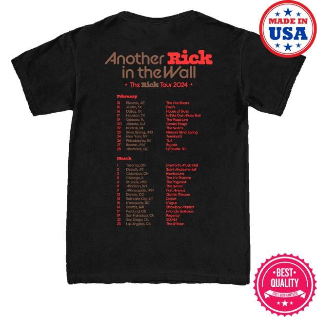 Ricky Montgomery Official Another Rick In The Wall Tour Tee Shirt