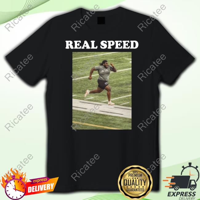 Michael Huff Wearing T'vondre Sweat Real Speed Tee Shirt