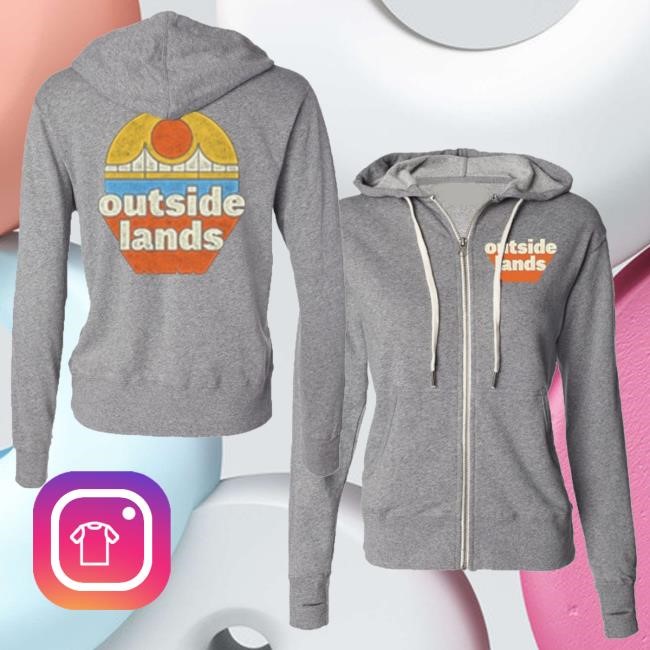 Outside Lands Music Merch Store Holiday Vintage Bridge Hooded Sweatshirt