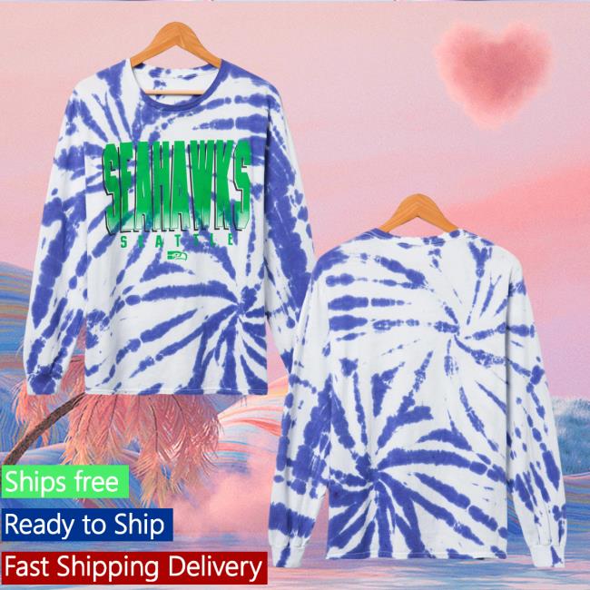 Official Junk Food Apparel Clothing Store Shop Junkfoodclothing Seattle Seahawks Game Time Tie Dye Long-Sleeve Liberty Tie-Dye