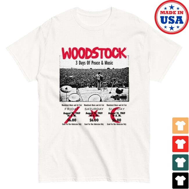 Woodstock Merch Three Days Of Peace And Music Shirts