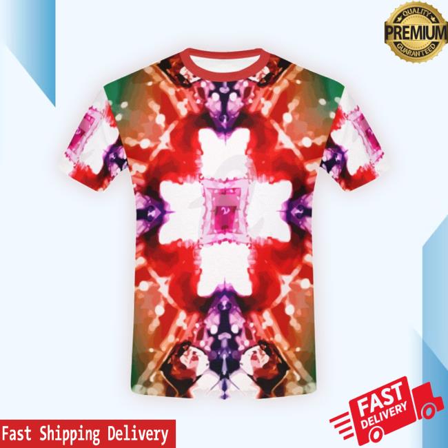 Goxmix Men's Art Water Drop Kaleidoscope Short New Shirt