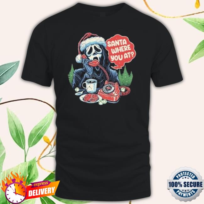 Ghost Face Santa Where You At Christmas Hoodied Sweatshirt