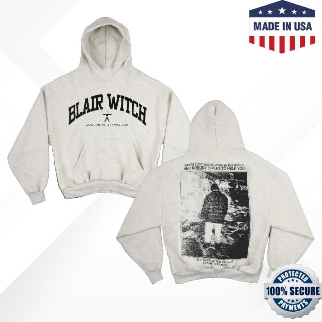 Online Ceramics Merch The Blair Witch Nobody Is Here To Help You Off-White Heather Hoodie Sweatshirt