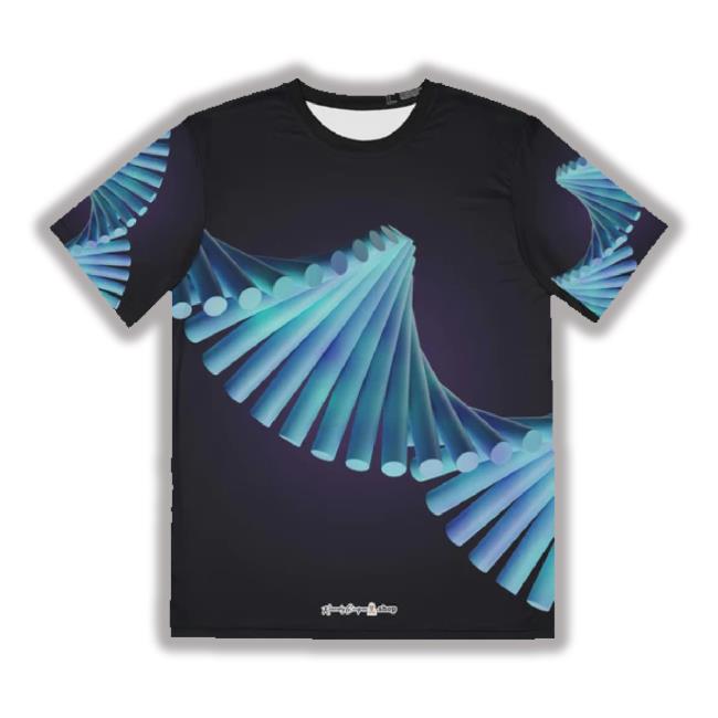 Teal Slinky Men's Polyester 3D Long Sleeve T Shirt