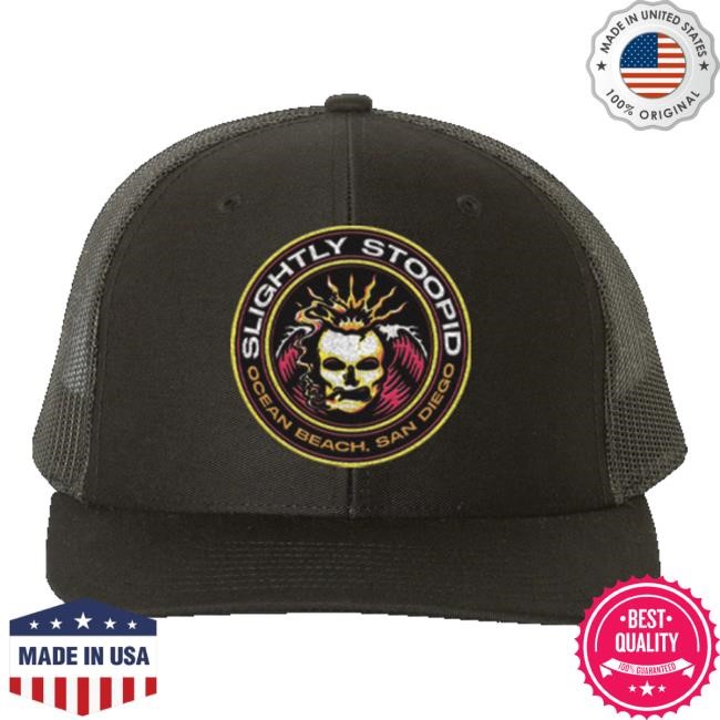 Slightly Stoopid Merch Smoking Skull Patch Cap