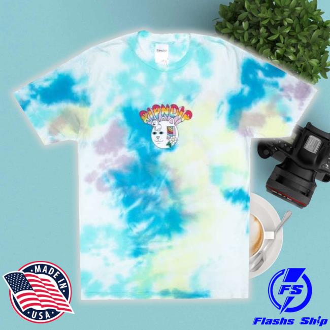 Official Rip N Dip Out Of The Box Skate Shirts Blue & Yellow Tie Dye