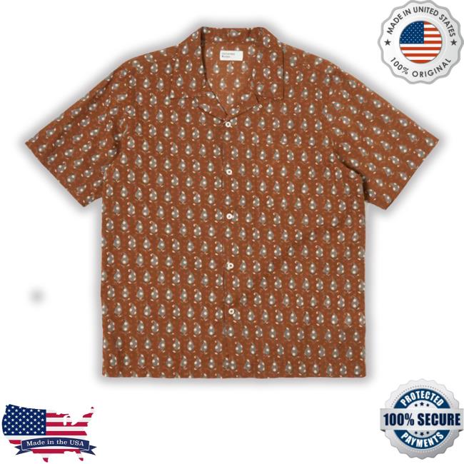 Universal Works Road In Brown Paisley Block Print Sweatshirt