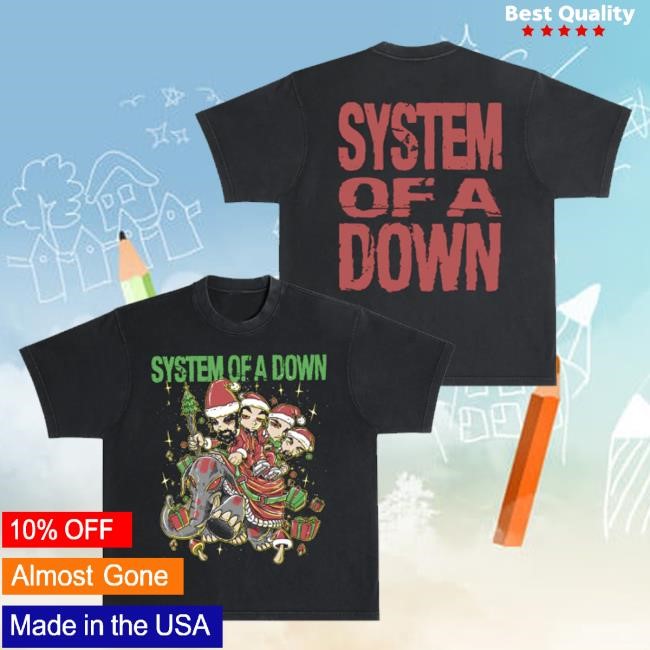 Official System Of A Down Merch Mushroom People Holiday Hooded Sweatshirt