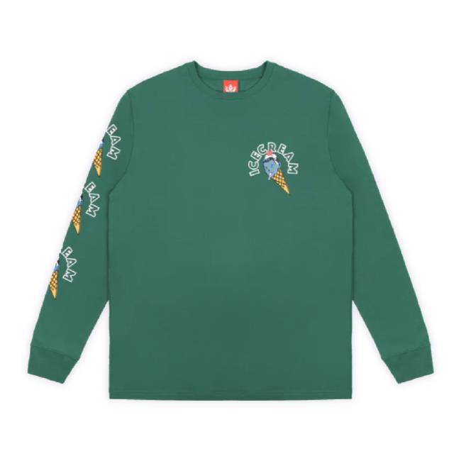 Official Bbcicecream Merch Store Cone Man Ls Knit Dark Green Bbcicecream Hop Unisex Sweatshirt