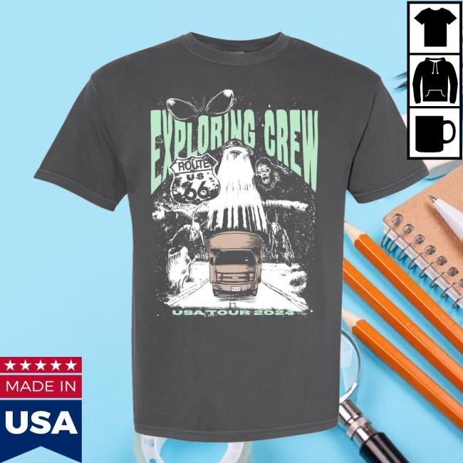 Exploring Crew Store Exploring Bus Usa Tour 2024 Hooded Sweatshirt
