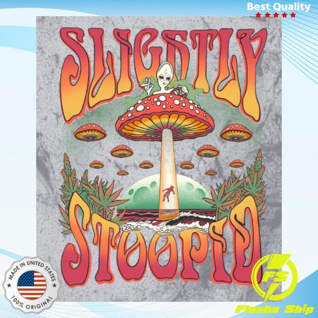 Official Slightly Stoopid Merch Mushroom Ufo Grey Tie Dye Sweaters