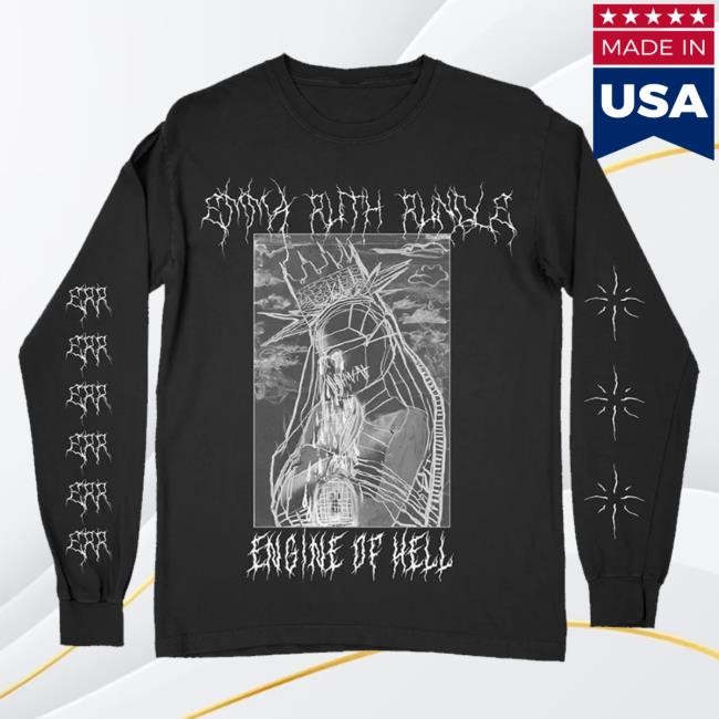Official Hello Merch Store Engine Of Hell Black Long Sleeve T-Shirt