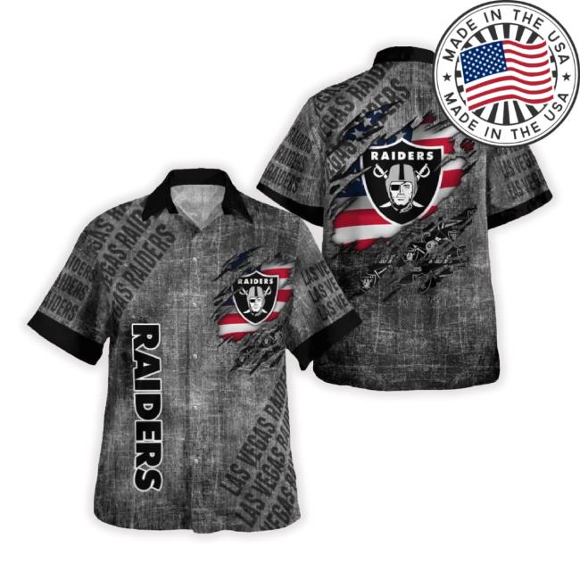 Las Vegas Raiders American Flag 3D All Over Print Hawaiian Sweaters