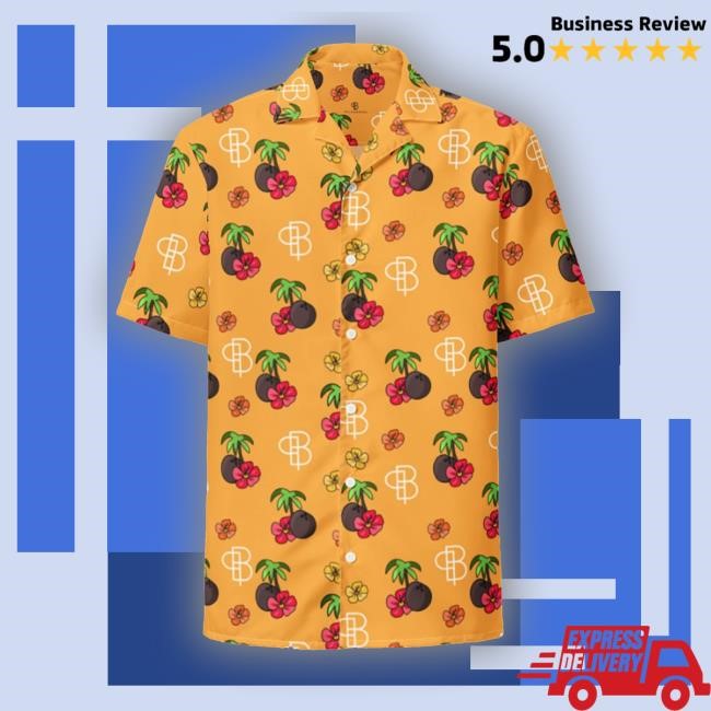 Petra-Baral Merch Orange Tropical Island Hawaiian T Shirt