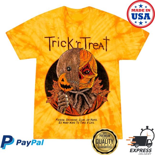 Cavitycolors Merch Shop Trick 'R Treat Pumpkin Guts Tie-Dye Tee Shirt