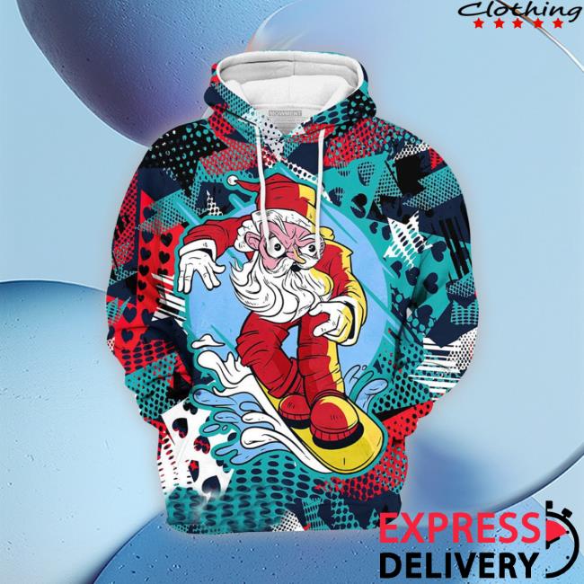 Official Santa Snowboarding Christmas 3D Sweatshirt