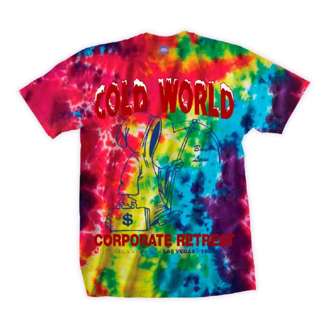 Original Cold World Frozen Goods Merch Store Corporate Retreat Hoodie Sweatshirt (Tie Dye) Coldworldfrozengoods Shop
