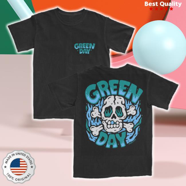 Original Green Day Store Merch Blue Skull New Shirt Greenday Shop