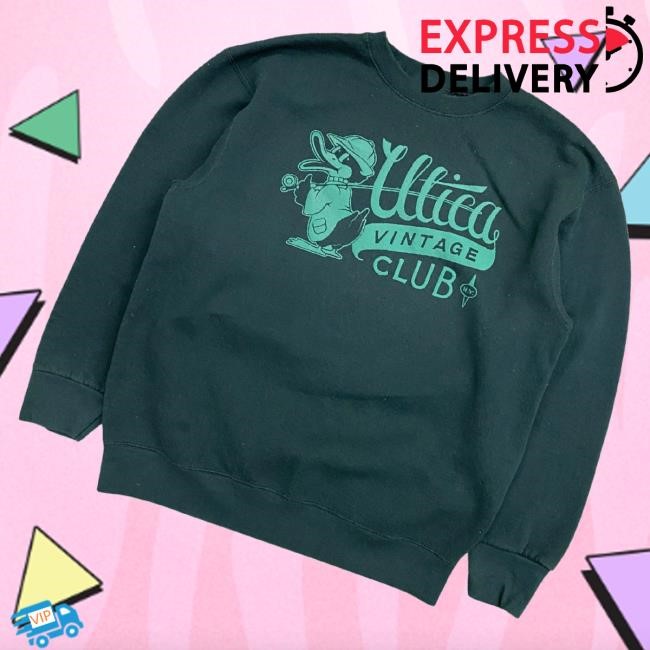 Utica Vintage Club Merch Utica Vintage Club Vintage Black Logo New Shirt