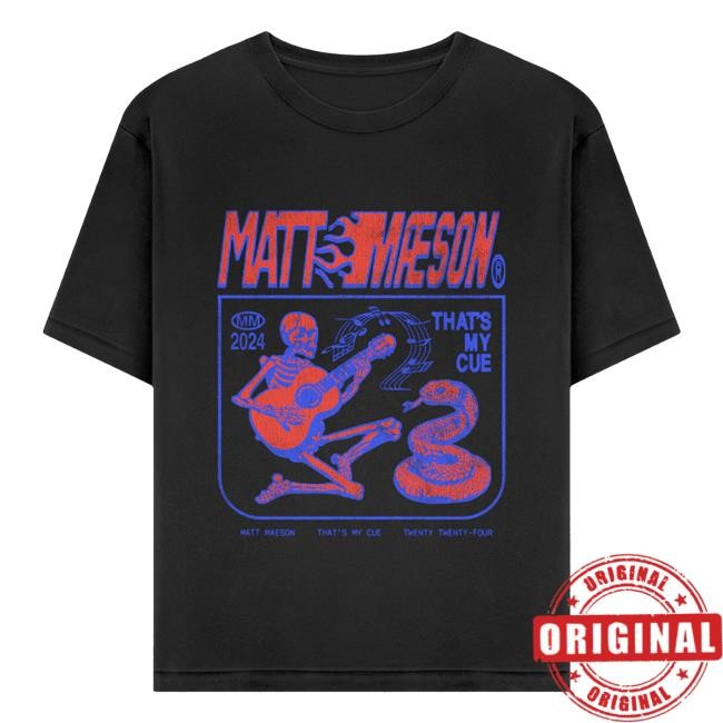 Matt Maeson Merch That's My Cue Red Skeleton Tee