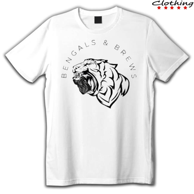 Bengals And Brews Can Crusher With Text Shirt