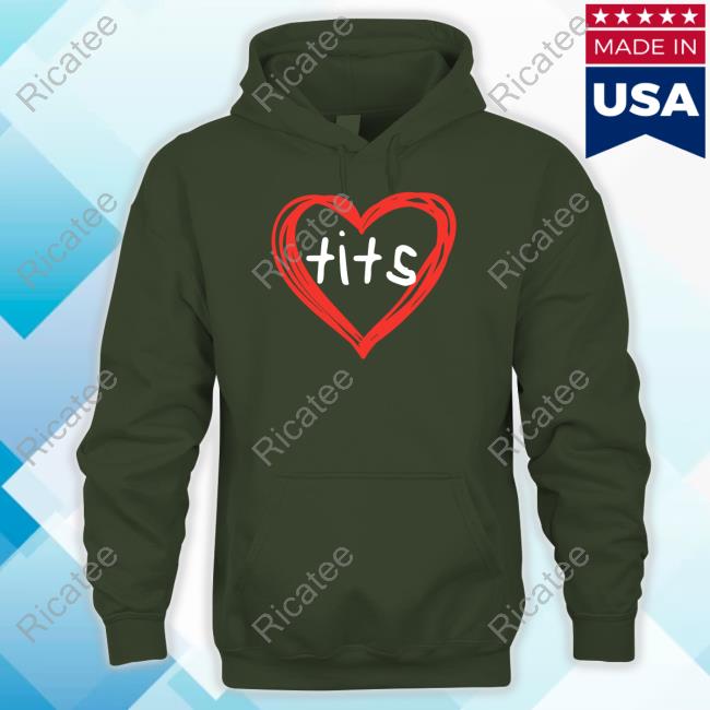 Dippytees Tits Heart Hooded Sweatshirt Dippytees Store Tits <3 Tee