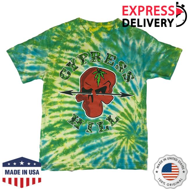 Official Cypress Hill Merch Cypress Hill The Phuncky Cypress Hill Shit Hot Shirt Green Tie-Dye CypressHill