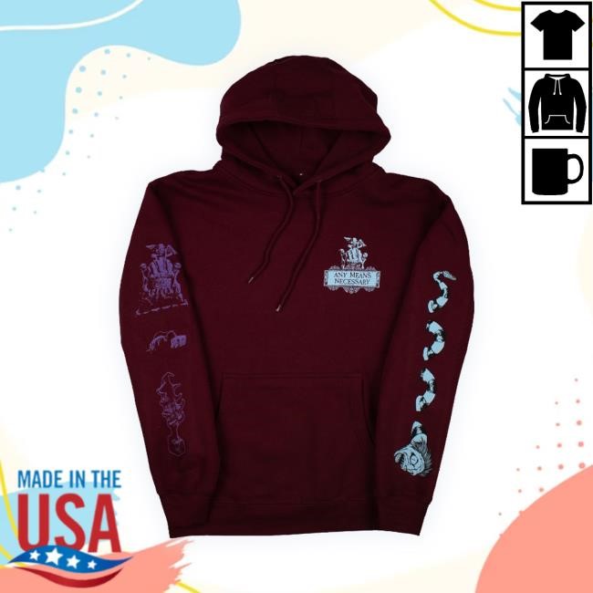 Any Means Necessary Beetlejuice Pullover Hoodie Burgundy Sweatshirt Official