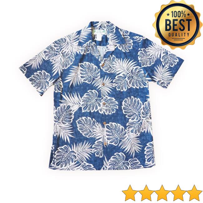 Official Leaf Navy Blue Hawaiian Cotton Crewneck Sweatshirt