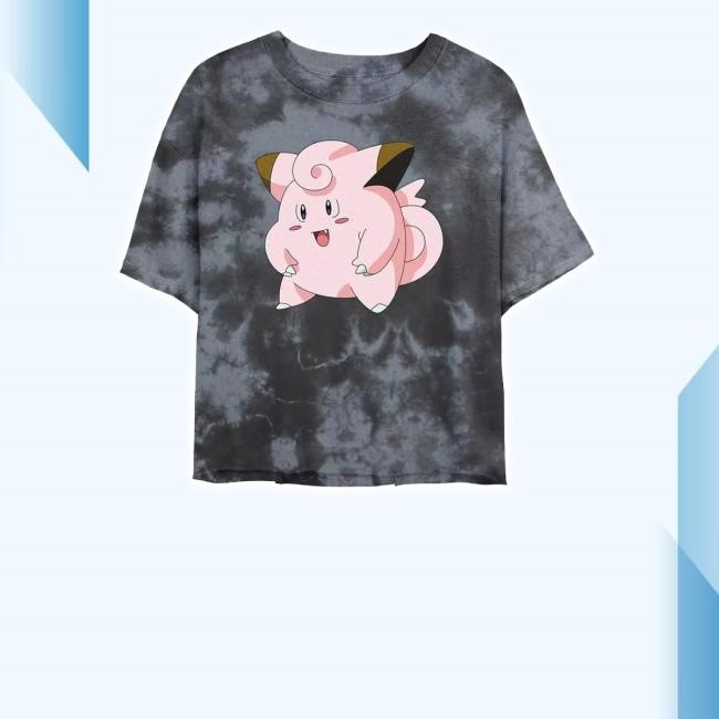 Pokemon Clefairy Pose Tie-Dye Girls Crop T-Shirt
