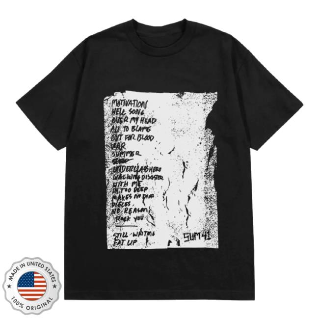 Original Setlist New Shirt Sum41 Shop